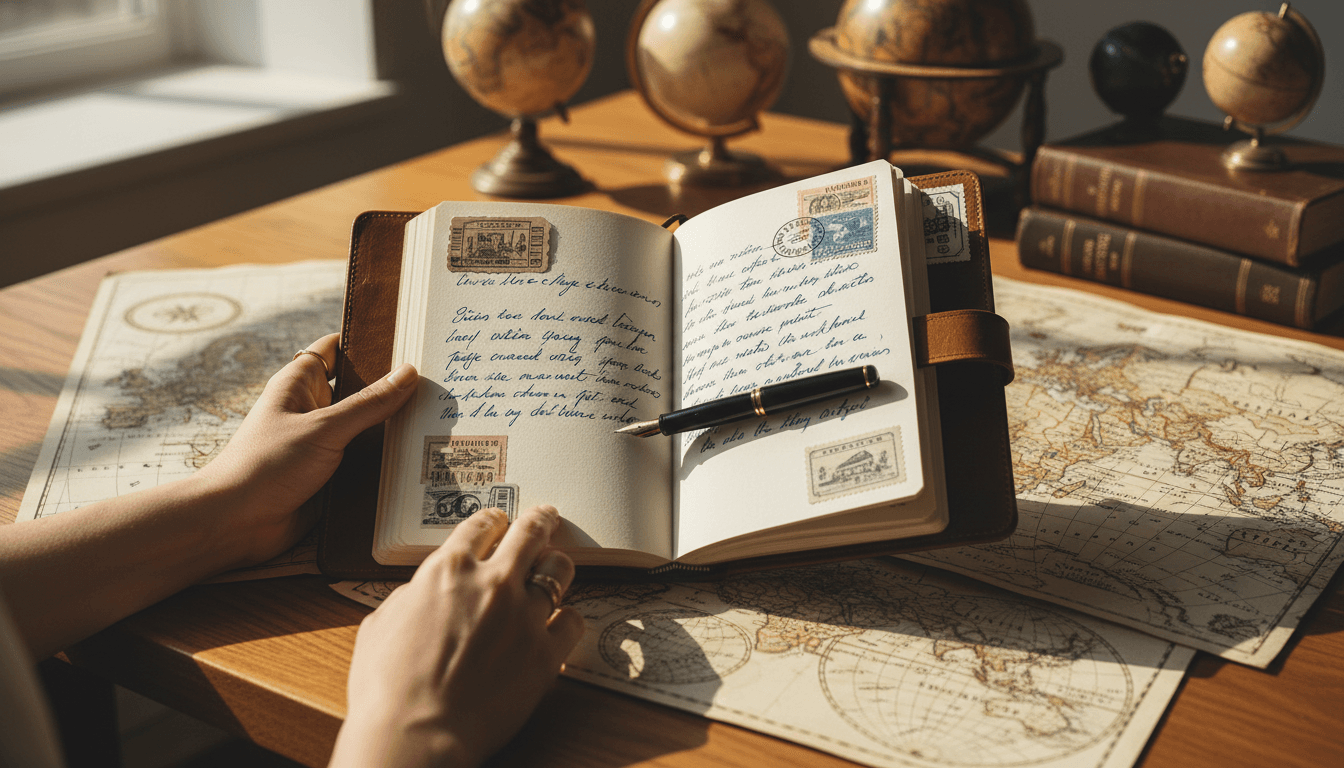 Travel advisor reviewing curated itinerary notes at desk